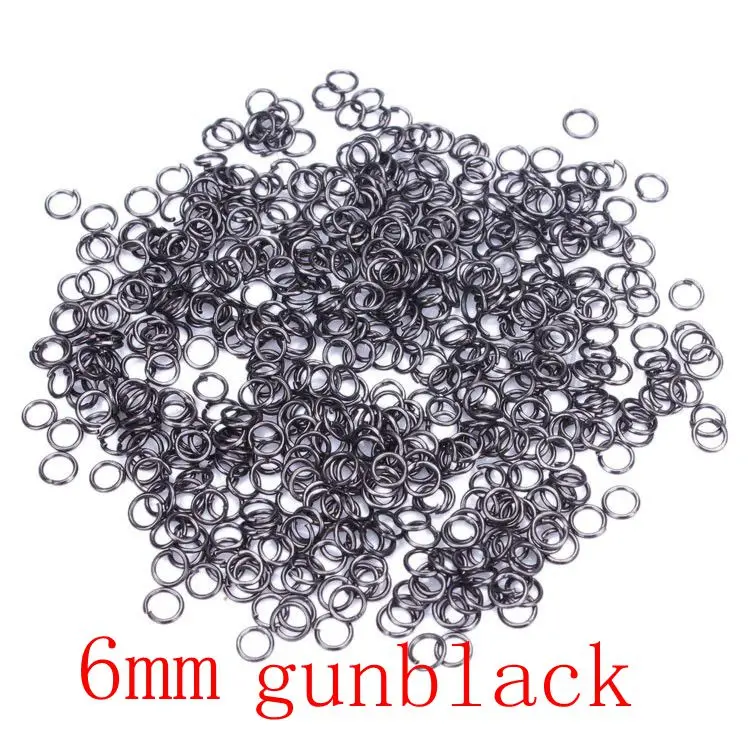 

200pcs/lot 6mm metal DIY Jewelry Findings Open Jump Rings & Split Ring Open Jump Ring link loop Silver Gold Rhodium Black Bronze