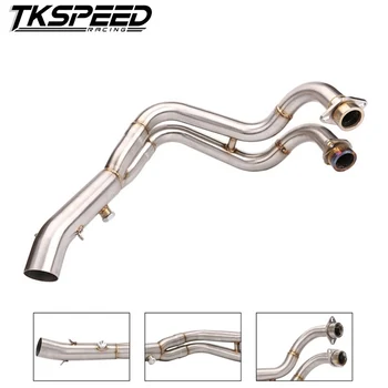 

Motorcycle 51mm Exhaust Middle Pipe Slip-On Muffler Exhaust Full System Modified Mid Link Pipe For Yamaha MT-07 MT07 FZ 07