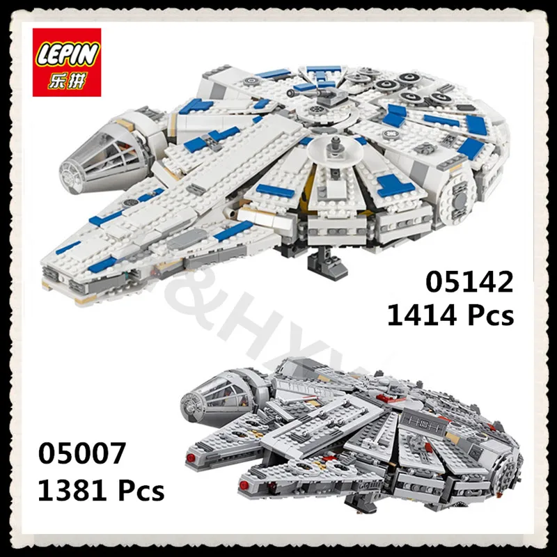 

IN STOCK LEPIN 05007 1381Pcs 05142 1414Pcs Star Force Awakens Millennium W Falcon Model Building Kits Blocks Toys 75105 75212