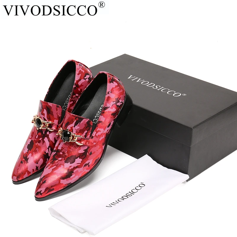 

VIVODSICCO New Designer Men Shoes Luxury Genuine Leather Pointed Toe Men Dress Shoes Wedding Business Formal Paty Work Shoes