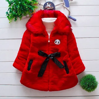 

886626 Girl Winter Clothes fashion children's imitation fur Coat Winter Coral Velvet clothes Girl Furry Overcoat