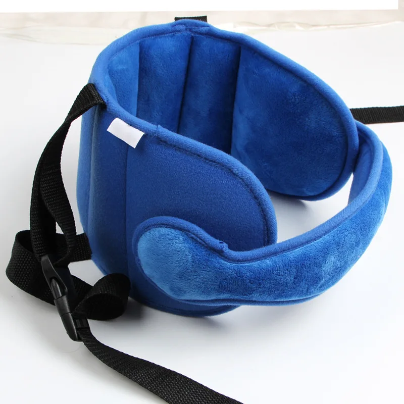 

baby seat suport solid color blue grey pink adjustable child head fixed velcro car Safety Headrest Sleep pillow