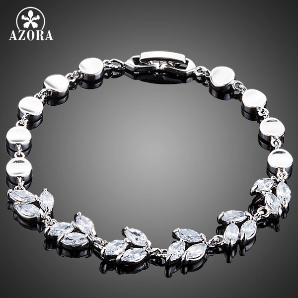 AZORA Elegant Water Drop Design Marquise Cut Clear Cubic Ziconia Bracelet for Women TS0131 | Украшения и аксессуары