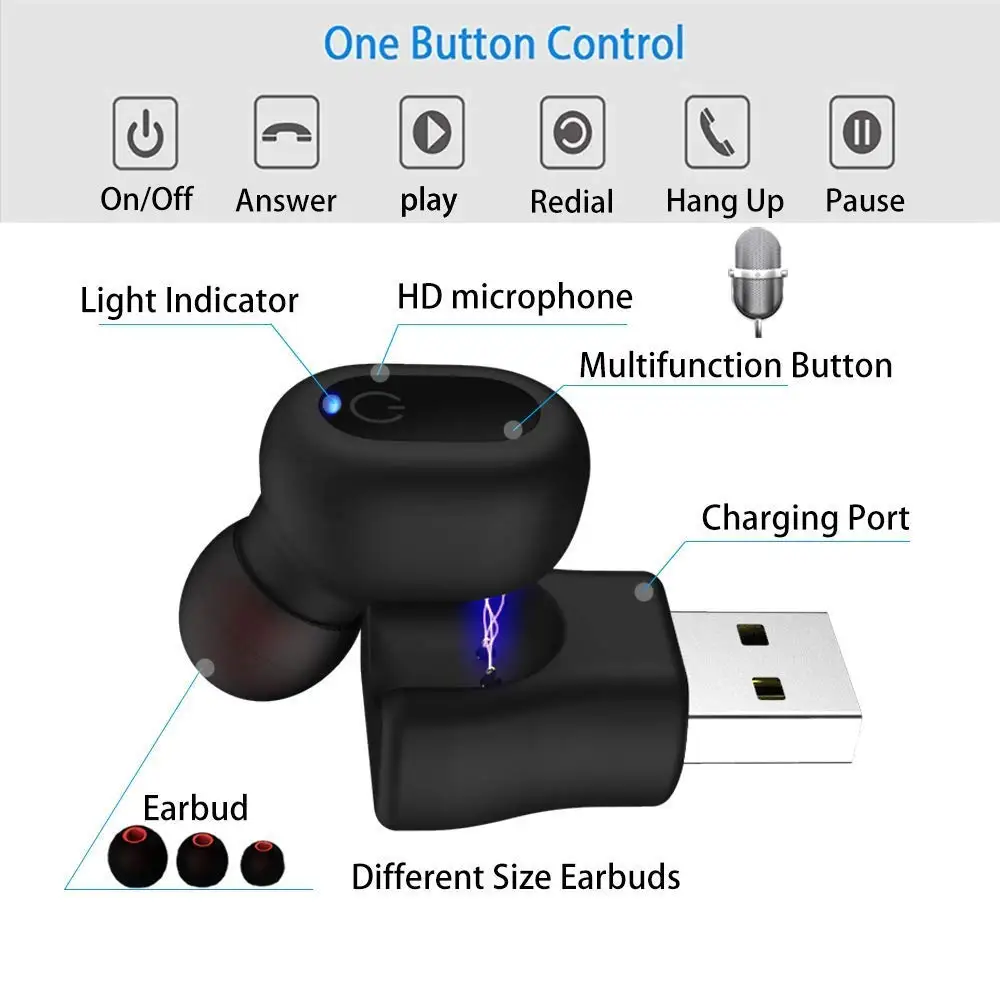 Водонепроницаемые Bluetooth наушники самая маленькая Беспроводная Автомобильная