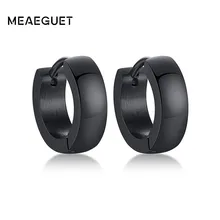 Мужские Серьги черные Huggie Hoop Guys Cyber corp. готический панк-рок нержавеющая сталь Средний круг Brincos