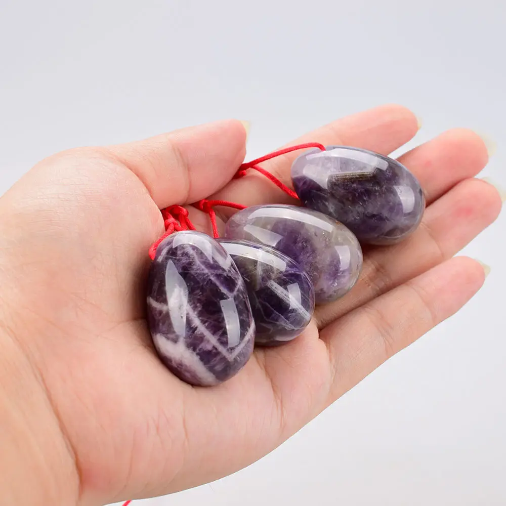 

Amethyst Stone Yoni Egg 45x30mm Jade Egg Feminine Hygiene Products for Women Kegel Exercise Tighten Vaginal Muscle Wa Ben Ball