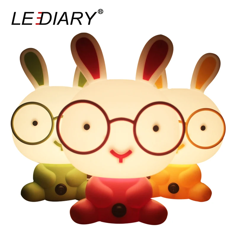 

LEDIARY Cartoon Rabbit Dog Bear Panda LED Desk Table Lamp 110V-220V 4W E14 Bulbs Cute Animal Night Light Baby Bedside Lights