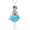 Bonsny shell crystal vestido de muñeca collar hecho a mano francés colgante muñeca 2016 noticias de joyería de moda de aleación de mujeres de la muchacha de flor ► Foto 2/6
