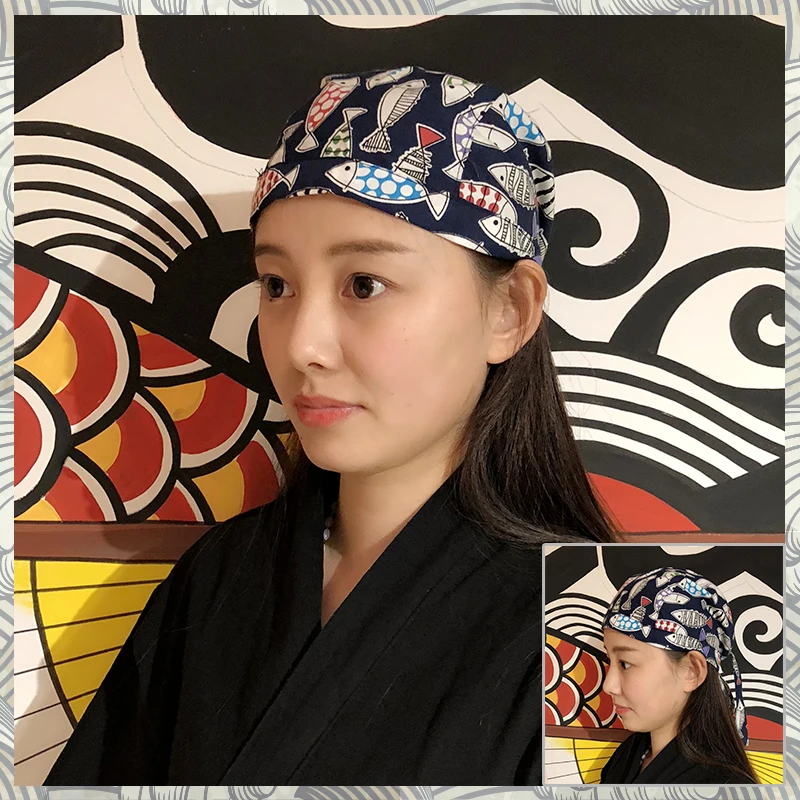 Кухня головной платок шеф-повара шляпа японская униформа для ресторана суши поварской колпак унисекс кухня работа японская кепка "суши"