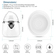 Facial Cleansing Brush,Ipx6 Waterproof Wireless Charging Face Cleaning Brush,With 3 Modes And 2 Brush Heads For Deep Cleaning