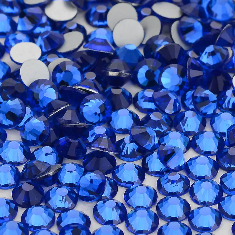 

Sapphire FlatBack Glass Rhinestones Non-HotFix for Nail Art Decorations