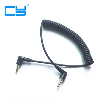 

Spring Audio Cable Stereo 3.5mm Double bend 90 degree Male Audio Line Mp3 Mobile Phone to Car Aux Speaker Audio Wire 100CM