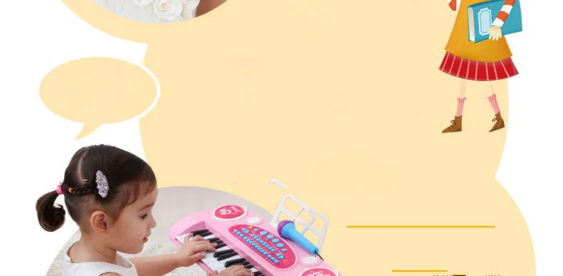 37-key электронная клавиатура плеер барабаны 2 в 1 игрушка фортепиано Крытый дети игрушки для детей Игрушка музыкальный инструмент Обучение Образование