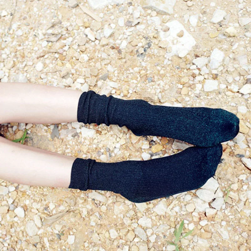Модные женские носки; сезон осень-зима; блестящие носки для девочек; блестящие длинные носки с серебряными отворотами - Цвет: Style 1 Navy