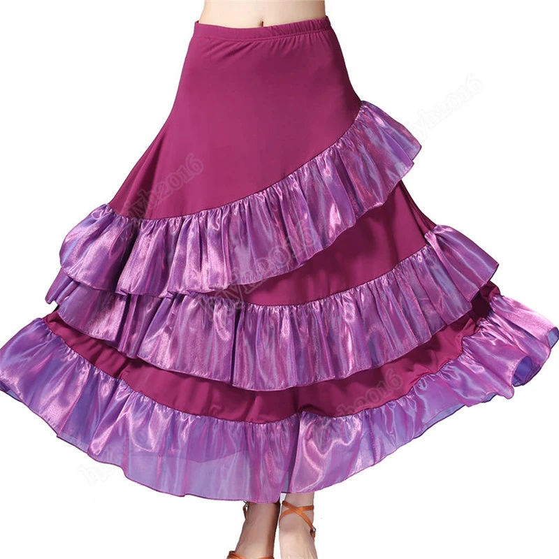 Бальные, фламенко танцевальный костюм для вальса длинная юбка свободного кроя эластичный пояс
