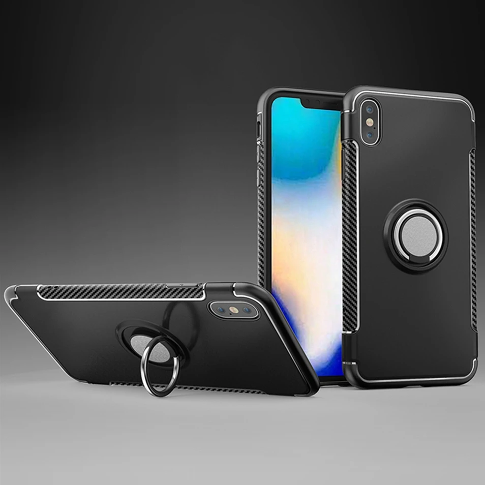 Magnetic Car Holder Phone Case for iPhone 8 plus Cover Finger Ring Stand Coque for iPhone XR XS Max X 6 7 plus Full Protect Case (19)