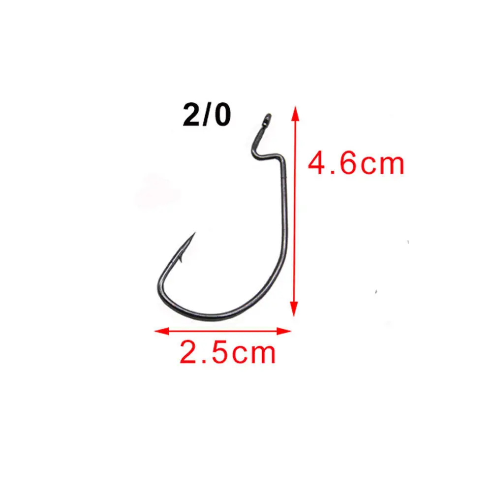 Hyaena 150 шт. 38105 Высокоуглеродистый стальной рыболовный крючок черный колючий зазор рыболовные крючки смещение джиг Техасские установки круглые крючки 1/0 2/0 3/0 4/0 - Цвет: 2 0
