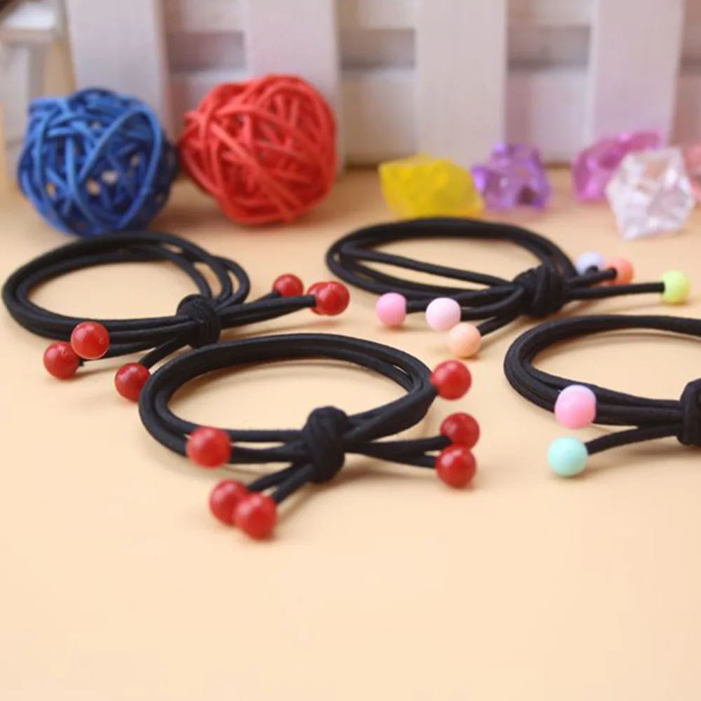 

5pcs Hair Accessories for women Headdress Headwear Cute Hair Tie Red Cherry Elastic Hair Band