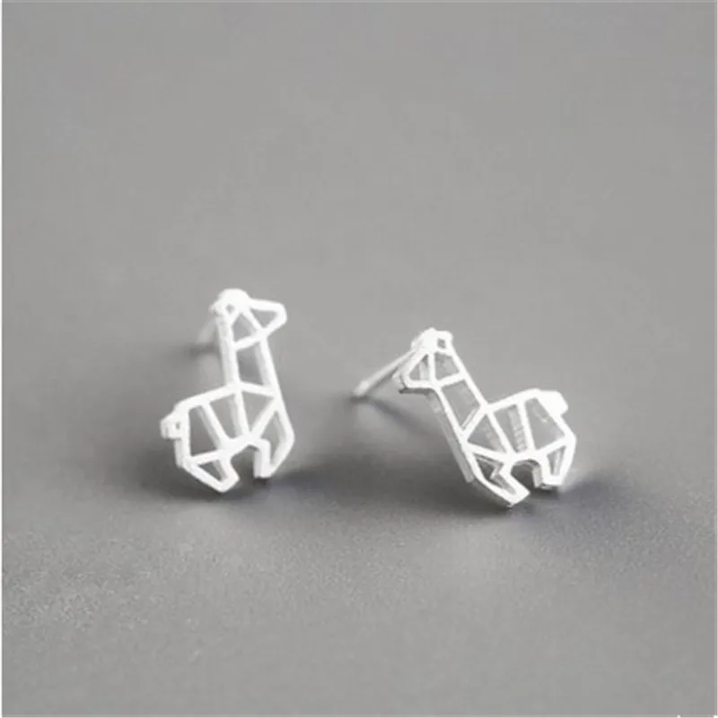 

RONGQING 10Pairs/lot Silver Plated Hollow Animal Stud Earrings Alpaca Stud Earrings Women Fashion Jewelry