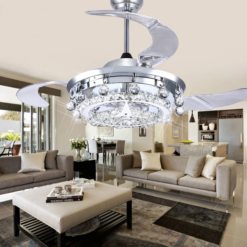 Led Fan Crystal Chandelier Dining Room Living Room Fan Droplights Modern Wall Remote Control Crystal Chandelier Lights Led Fan Crystal Chandelier Dining Room Living Room Fan Droplights Modern Wall Remote Control Crystal Chandelier Lights