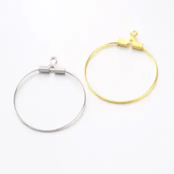 

500pcs Rack Plating Brass Ring Hoop Earrings Jewelry Findings for DIY Golden Silver Color, 30x25mm, Hole: 1mm