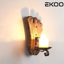 EKOO E14 PIE forma Retro Industrial rústico estilo pared luz mármol lámpara titular