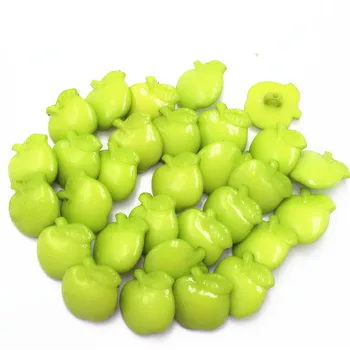 

10PCS GREEN APPLE Dyed Plastic flowers buttons coat boots sewing clothes accessories