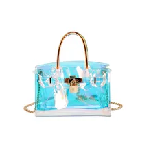 Новая модная летняя женская прозрачная сумка-мессенджер с блестками Водонепроницаемая пляжная сумка с цепочкой маленькие сумки для женщин через плечо