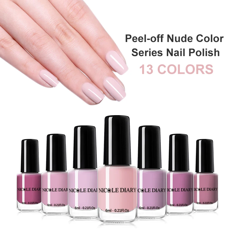 

NICOLE DIARY Pink Series Peel Off Nail Polish Nail Art Lacquer Pure Nail Color Pink Manicure DIY Design Varnish Water-Based