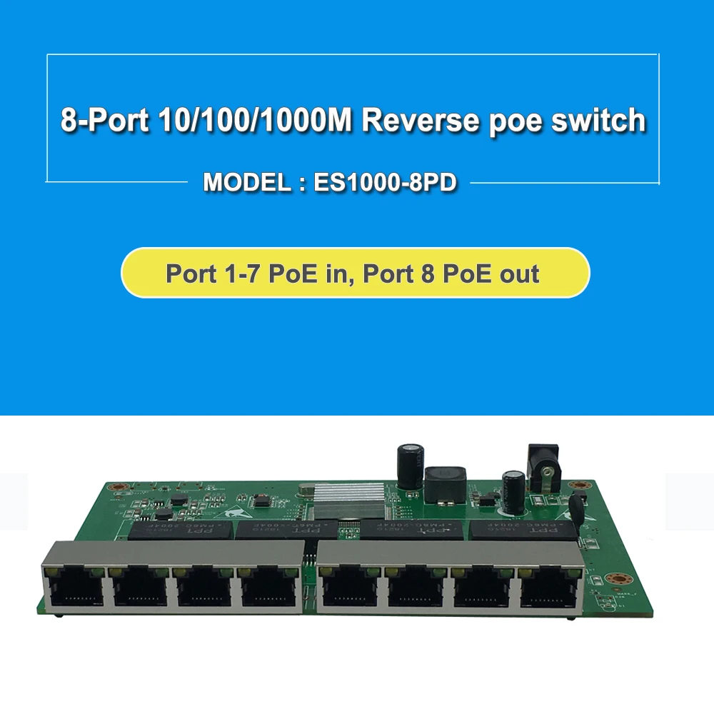 

Free Shipping Briazil UTP SOLUTION SUPPLIER 8 Port Gigabit WEB Managed Reverse PoE Switch pcb Management ethernet switch