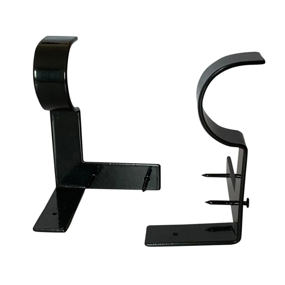 New Durable 2pc Double Curtain Rod Holder Hangers Brackets Tap