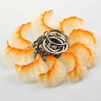 

FREE SHIPPING BY DHL 100pcs/lot 2018 New Fried Dumpling Shaped Keychains Jiaozi Keyrings for Food Gifts