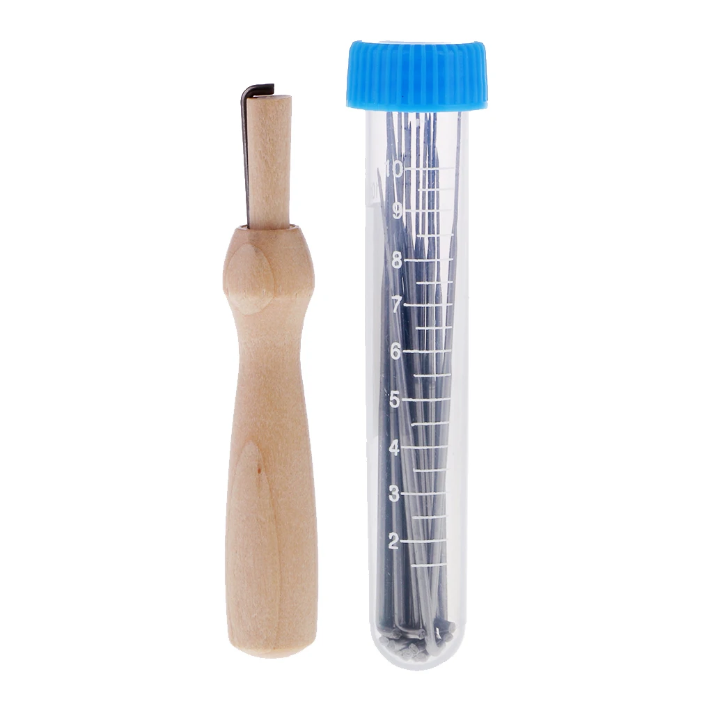 18Pcs 3 Sizes Felting Needles Wool Felt Tools with 1 Piece Clear Bottle and 1 Piece Wooden Handles
