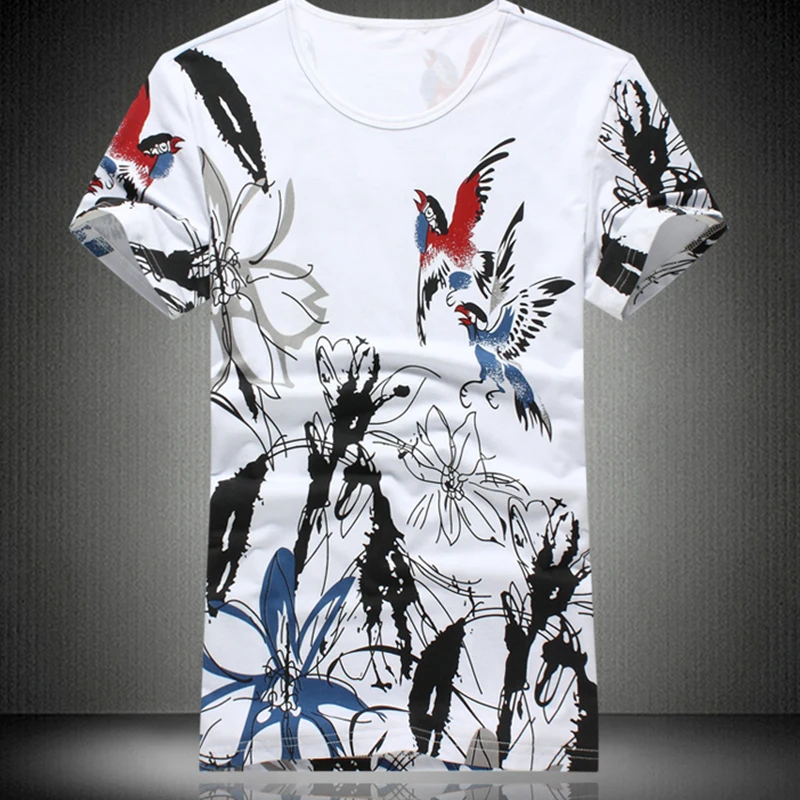2016 Print Floral Short Sleeve MIUK Cotton Chinese...