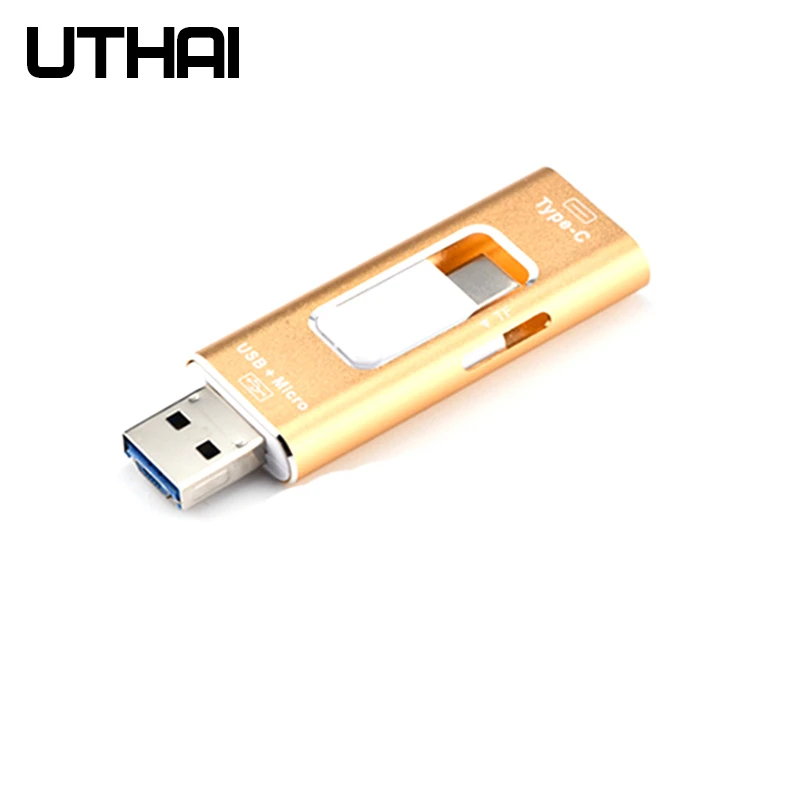 

UTHAI C04 Type C & Micro USB & USB 3 In 1 OTG Card Reader High-speed Universal OTG TF/SD for Android Computer Extension Headers