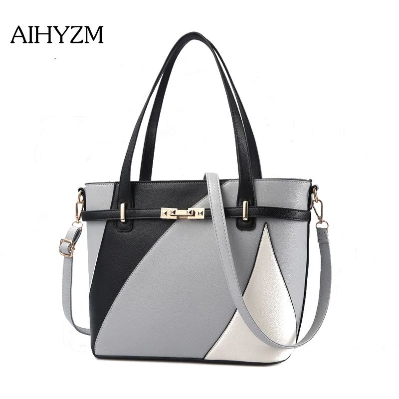 

AIHYZM Fashion Women Shoulder Bag Panelled Handbags Women Bags Designer Crossbody Bags For Women High Quality PU Leather Bag
