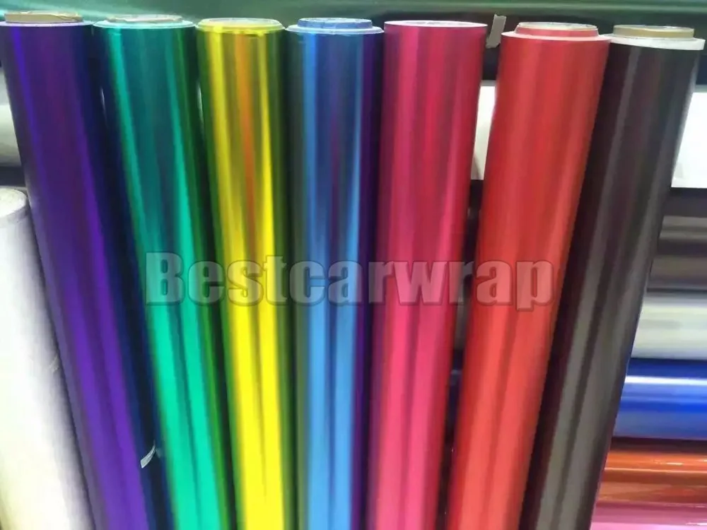 SATIN CHROME lime lemo car wrapping film with air bubble free (3)
