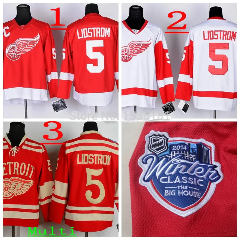 2014 Winter Classic Red Wings Hockey Jerseys 5 Nicklas Lidstrom Home