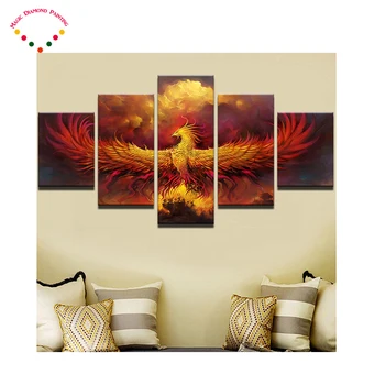 5pcs/set full diamond embroidery Phoenix Bird 5d Diamond mosaic 5d diamond painting cross stitch diamond sets home decorative 5pcs/set full diamond embroidery Phoenix Bird 5d Diamond mosaic 5d diamond painting cross stitch diamond sets home decorative