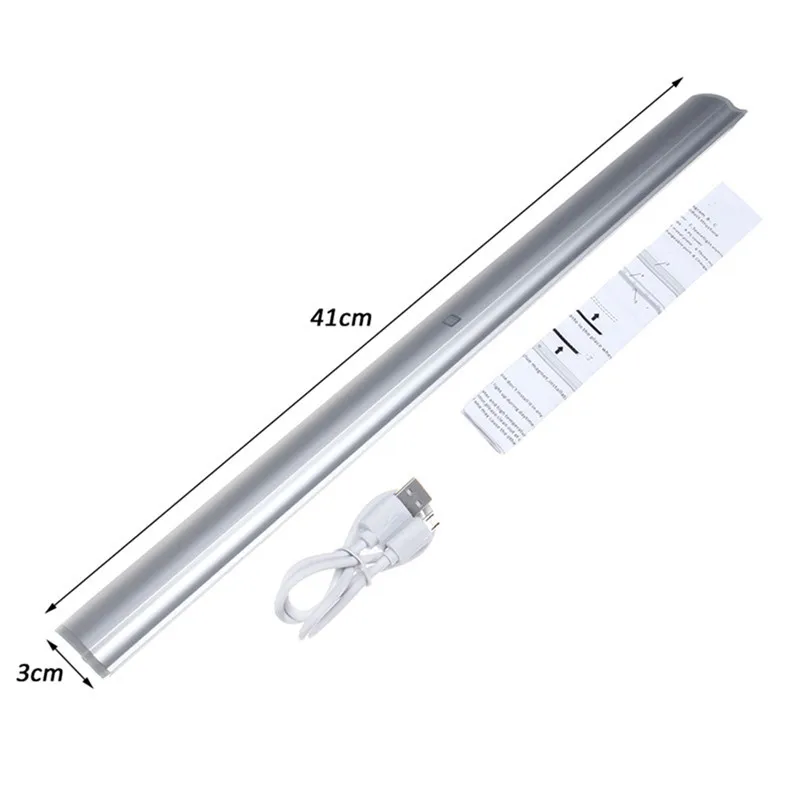 CLAITE светодиодный светильник для шкафа и датчик движения PIR 10 Светодиодный светильник для бара портативный USB Перезаряжаемый Беспроводной магнитный ночник