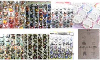 

New 6sets(48pcs/set ) Japanese Anime Fairy Tail ONE PIECE MIKU Black Butler,Round Brooch Badge Kids Clothing Accessories 4.5 cm