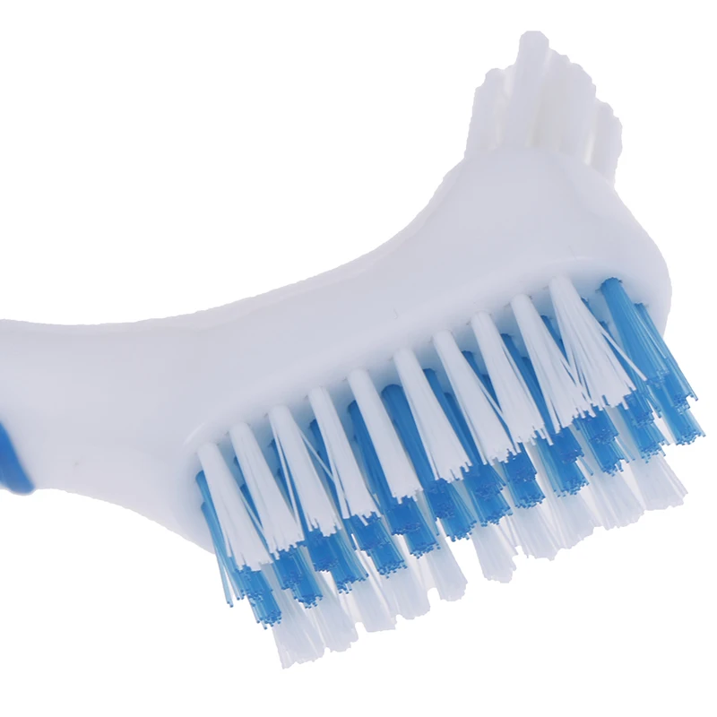 Многослойная щетка щетинки для очистки протезов кисть для накладных зубов инструмент для ухода за полостью рта щетина и эргономичная резиновая ручка