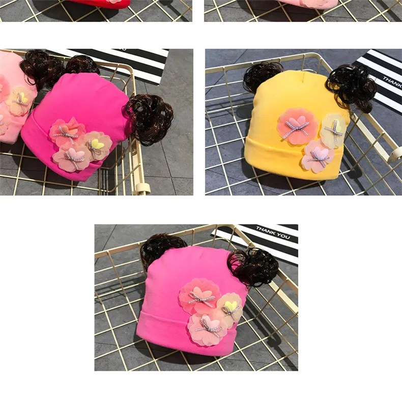 2018 New Autumn And Winter Gods Bear Baby Wig Hat Female Curly Hat Baby Cap Princess Hat Comfortable Hat ACI95 (1)