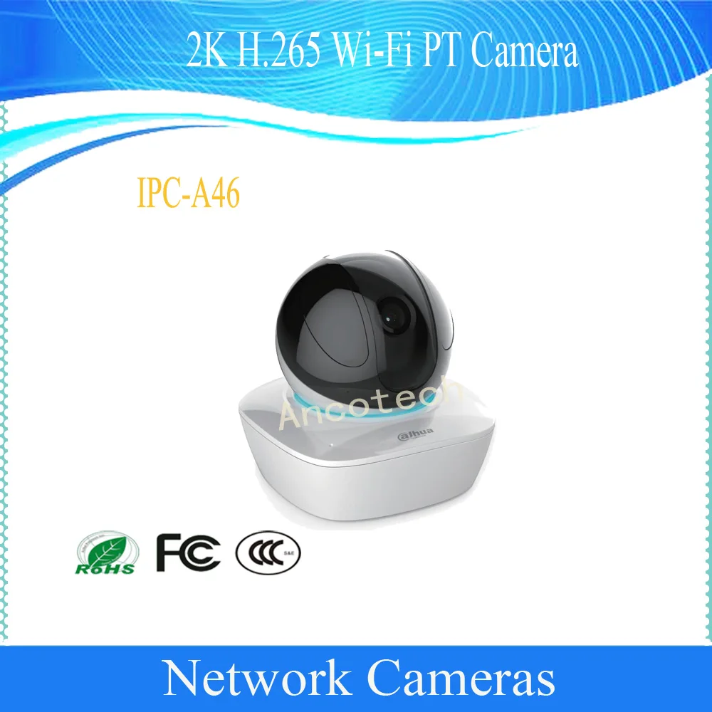 

Free Shipping DAHUA 2K QHD H.265 WIFI PT Security IP Camera 4MP Day/Night Network Dome Camera DH-IPC-A46