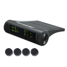 Solar Power Charging TPMS Tyre Pressure Monitoring System Wireless Digital LCD Display Car Alarm Tool Car Electronics