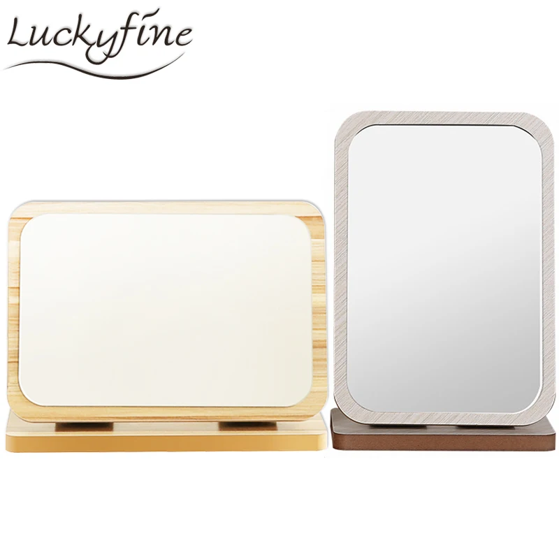 

Wooden Folding Desktop Table Makeup Mirror 3x Magnifying Foldable Rectangle Cosmetic Girls Dressing Make Up Vanity HD Mirrors