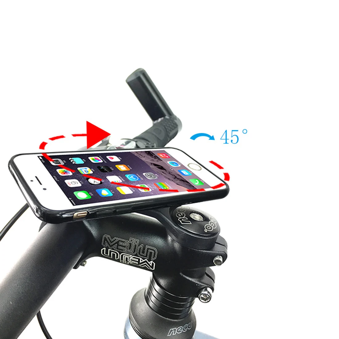  Universal Bike Lenker Montieren Smartphones GPS Stoppuhr Drehung Halter für Motorrad-Schwarz