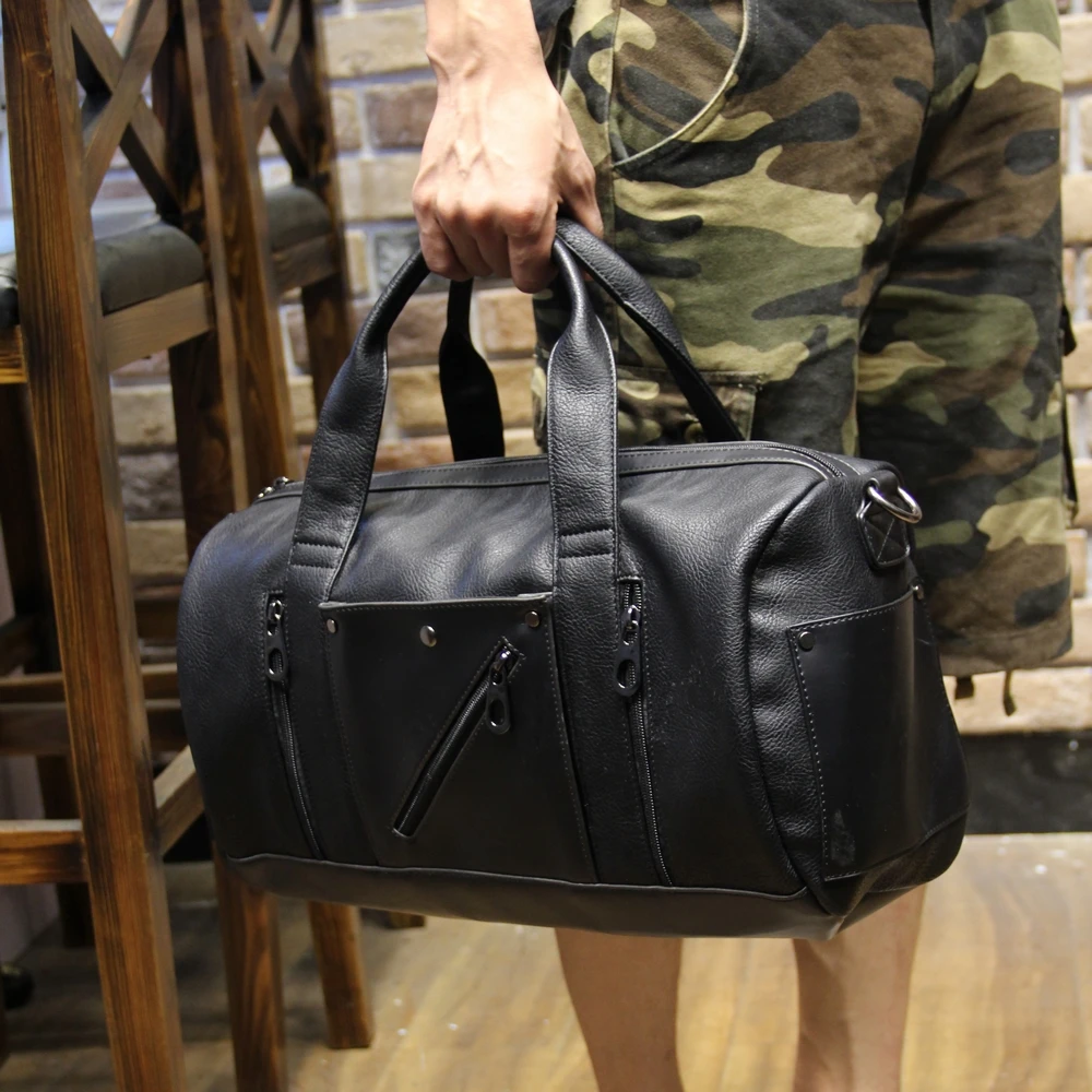 

New Design High Quality PU Leather Men's Travel Bags Large Capacity Men Messenger Bags Travel Duffle Handbags Men's Shoulder Bag