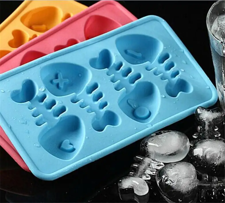 Novel Fun Fishbone FISHBONE Cocktails Silicone Mold Ice Cube Tray Chocolate  Fondant Mould diy Bar Party Drink