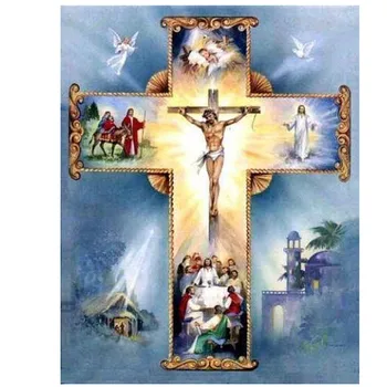 

Mosaic DIY diamond Painting crystal angel and Jesus Cross Stitch Decorative diamond embroidery Square Rhinestone CX380